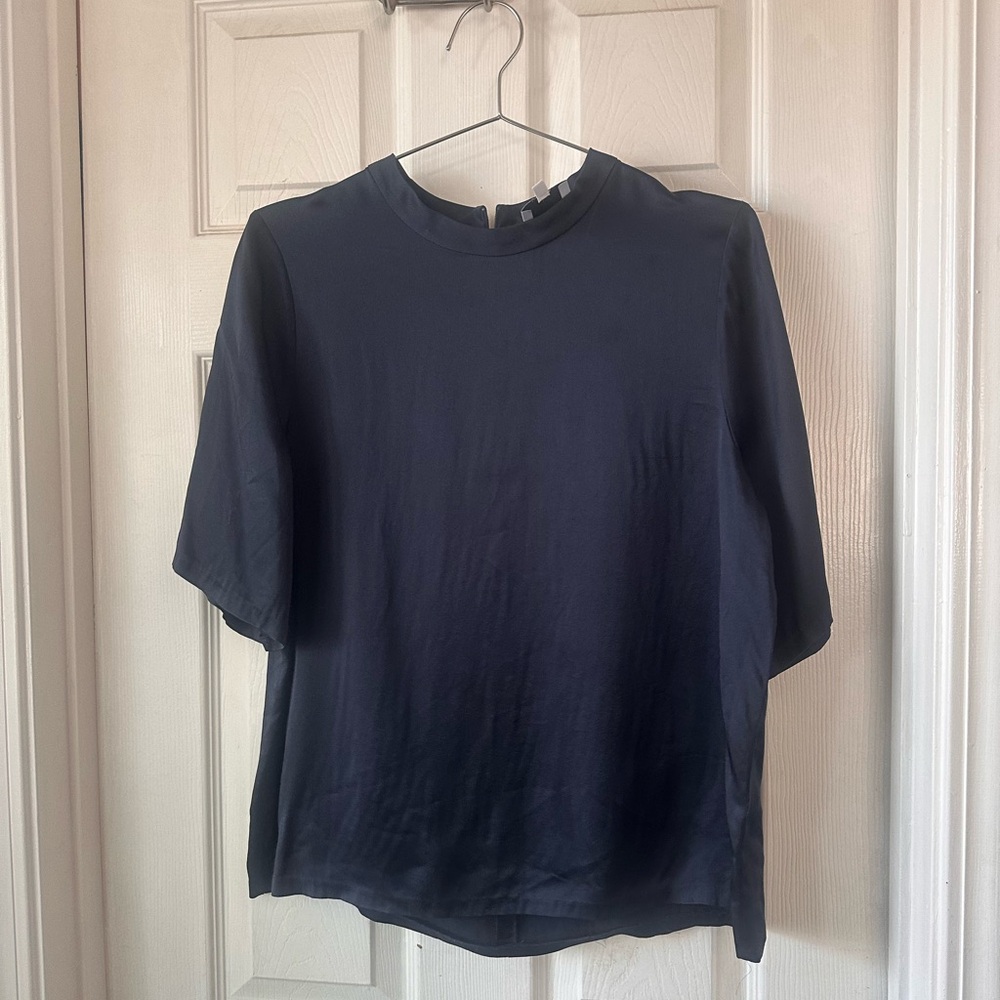 Goop G label navy mock neck